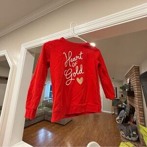 Cat & Jack Red Sweatshirt "Heart of Gold"